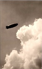 Zeppelin Or LZ129 Hindenburg Flying Above Clouds RPPC Real Photo Postcard 4P23-1 picture