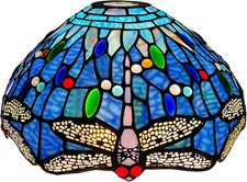 Tiffany Lamp Shade Blue Dragonfly Stained Glass 12 Inches Wide picture