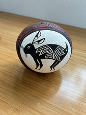 Acoma Polychrome Pottery Seed Pot Signed Joyce Leno Native American picture