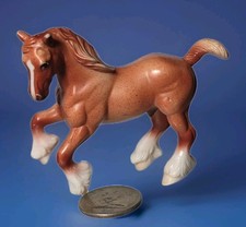 1999 Breyer Stablemates Clydesdale #6022 Red Roan Blaze Four Socks Collectible picture