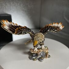 BROWN EAGLE TRINKET BOX BY KEREN KOPAL, GREAT DETAIL BEAUTIFUL COLLECTOR PIECE picture