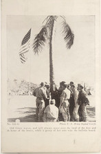 Old Glory Flag Soldiers Scan the Bulletin Board WWII Postcard D67 picture
