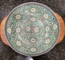 Large Japanese Porcelain Ware Pewter-Encased Cloisonné Decorative Floral Bowl picture