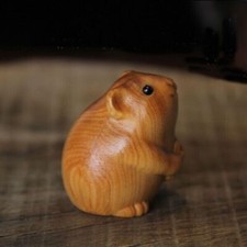 Cliff cypress Wood Carved Figurine Home Desktop Decoration Statue Animal Toys picture