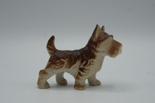 Vintage Ceramic Scottish Terrier Figurine Brown and Tan Porcelain Scottie Dog picture