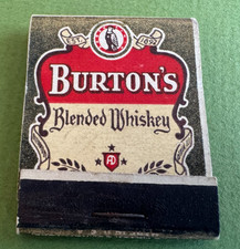 Burton's Blended Whiskey Matchbook, Old & Vintage, 1940's, 13 Sticks, Nice Color picture