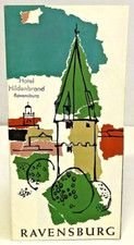 Vintage Ravensburg Germany Travel Tourist Brochure Map Stamped Hotel Hildenbrand picture