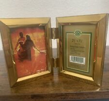 Vintage Solid Polished Brass Windsor And Browne 2.5-3.5 In Picture Frame Double picture
