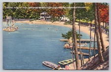 Colonial Point on Lake Chaubunagungamaug Webster MA Massachusetts Postcard 1940s picture