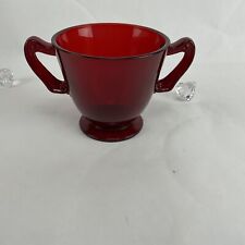 Anchor Hocking Newport Royal Ruby Red Glass Open Footed Sugar MINT picture
