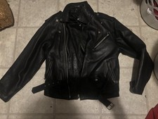 Vintage 80s 90s Harley Davidson Leather Biker Jacket Embossed 3D Eagle USA Size picture