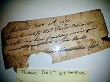 Rare War Of 1812 Draft Replacement Signed Captain John Abercrombie Letter  picture