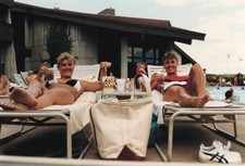 Beautiful Sexy Young Adults Enjoying The Telemark Lodge 1980s Vtg Photo Snapshot picture