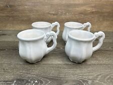 Vietri  Antico Bianco Italy Handmade 14 Oz Stoneware Coffee Mug ~set Of 4 picture