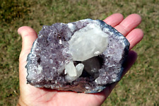 AMETHYST Crystal Point Stalactite Quartz with White DOGTOOTH Calcite For Sale picture
