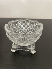 Vintage Avon Fostoria Diamond Pattern Glass Salt Cellar Bowl w/ Footed Pedestal picture