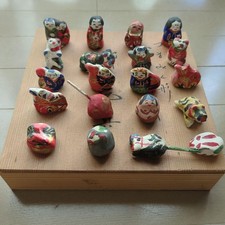 Masa Miyauchi Folk Art Wooden Dolls Set Handcrafted Antique Collectible picture