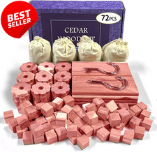 72Pc Cedar Blocks Closet Storage Aromatic Red Cedar Planks Accessories - US picture