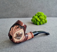 Smoking pipe LION Wood tobacco pipe Wood Hand Carved Cigar Pipes picture