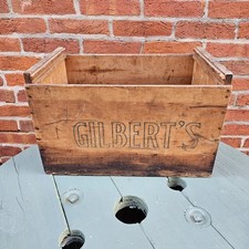 Vintage Gilbert's Wooden Storage Crate Box Advertising Display 18x12x11 picture