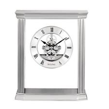 Bulova Table Clock Small 12? Rectangle Quarts Movement + Roman Numeral Metal picture