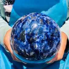 5.3 LB Natural Large Polished Sodalite Sphere Blue Crystal Ball Specimen 6005 picture