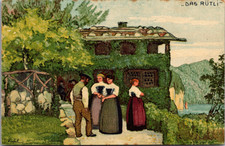 1913 Swiss National Day Rütli Postcard W. Kofel Art Tuberculosis Charity picture