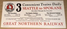 Great Northern Railroad Blotter Seattle - Spokane Electrified Cascades 3 Trains  picture
