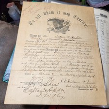 A Civil War Discharge Document For Edgar A. Fuller August 28th 1865. picture