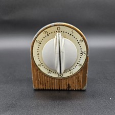 Vtg Lux Kitchen Timer 60 Minute Metal Gold Patina 50s Newton Newhaven Rare  picture