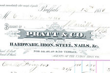 1880 Buffalo New York Pratt Hardware Iron Steel Nails Antique Document picture