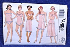 Vintage 80s Vogue Pattern 9765 Lingerie Slip Camisole Teddy Panties P-S-M Uncut picture