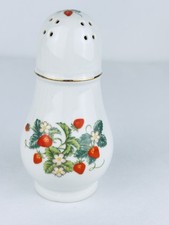 Vintage Avon Sugar Cinnamon Shaker Strawberry Design Porcelain 22k Gold Trim picture