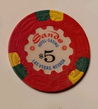 $ 5 SANDS HOTEL LAS VEGAS  NEVADA CASINO  CHIP RAT PACK STRIP picture