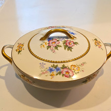VTG Noritake Wildfleur Fine China Covered Serving Bowl, 1920's Made in Japan picture