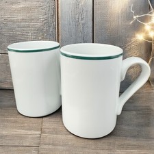 Dansk Bistro Christianshavn Coffee Mug Cup Green Band Mugs Cups Set 2 Portugal picture