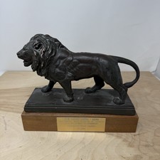 Antoine Barye WALKING LION Bookend on Wood Plaster Statue MGM Grand VINTAGE picture