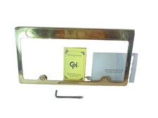 Vintage CPI Solid Brass License Plate Frame Las Vegas Blank Engravable New NOS picture