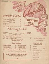 Vintage ANGELO'S FOUNTAIN GRILL Restaurant Menu, Los Angeles California 1950 picture