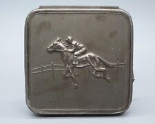 Vintage Set of 3 Japanese Metal Individual Ashtrays Equestrian Decoration Case picture