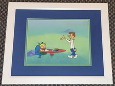 1980s JETSONS PRODUCTION CEL OF GEORGE & ELROY  HAND PAINTED BACKGROUND WITH COA picture
