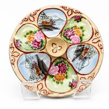 Antique Nippon Oyster Plate Hand Painted Floral Landscape Japan Collectible picture