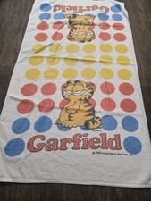 Vintage 1978 Garfield Burlington Towel 41x24 Terry Cloth Polka Dot Jim Davis USA picture