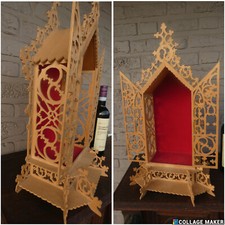 Vintage wood cut religious home altar  chapel neo gothic design rare picture
