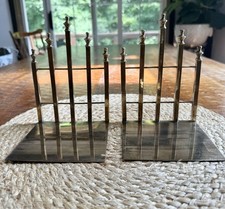Art Deco Brass Bookends  Made To Resembles A Gate 1920s Vintage *Rare picture