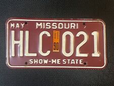 MISSOURI LICENSE PLATE 1990 MAY HLC 021 picture