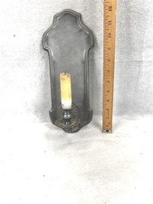 antique pewter candle sconce 13 x 5.5 old candle hall marked original very good  picture