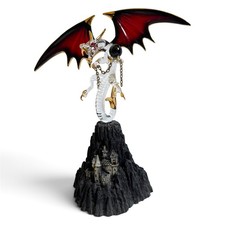 Glass Baron Black Magic Dragon Glass Figurine Swarovski 22K Gold Fantasy Castle picture