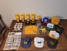 Vtg John Deere NOS Collection Lot Denim Trucker Hats Pencils Calendar Buckles picture
