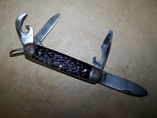 VINTAGE IMPERIAL PROV. R.I. USA  CAMPING HUNTING POCKET KNIFE can bottle opener picture